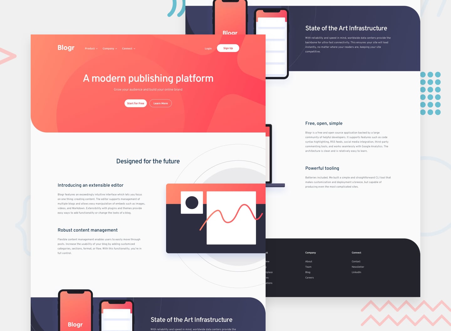 blogr landing page