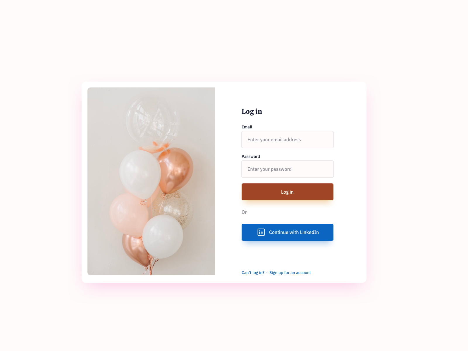 log in sign up authentication