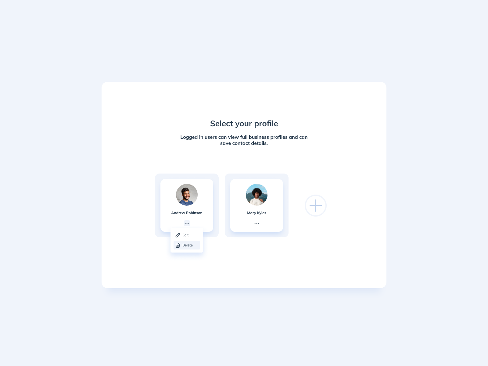 select account card