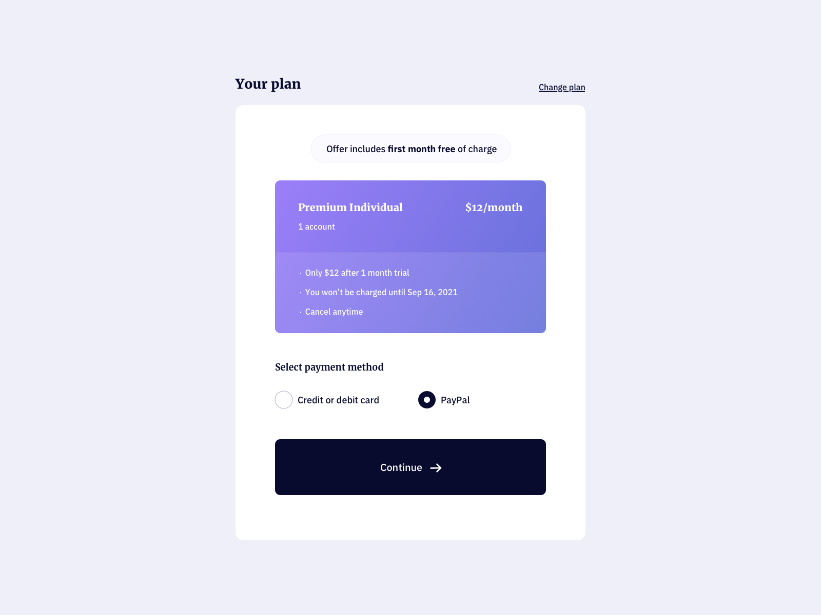 upgrade plan pricing payment