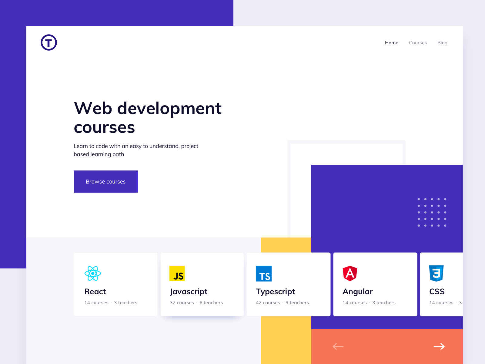 courses landing page
