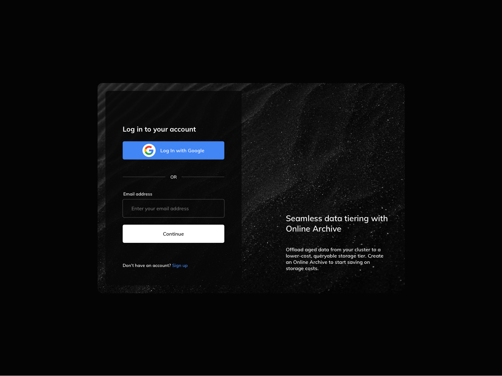 login authentication form signup dark theme