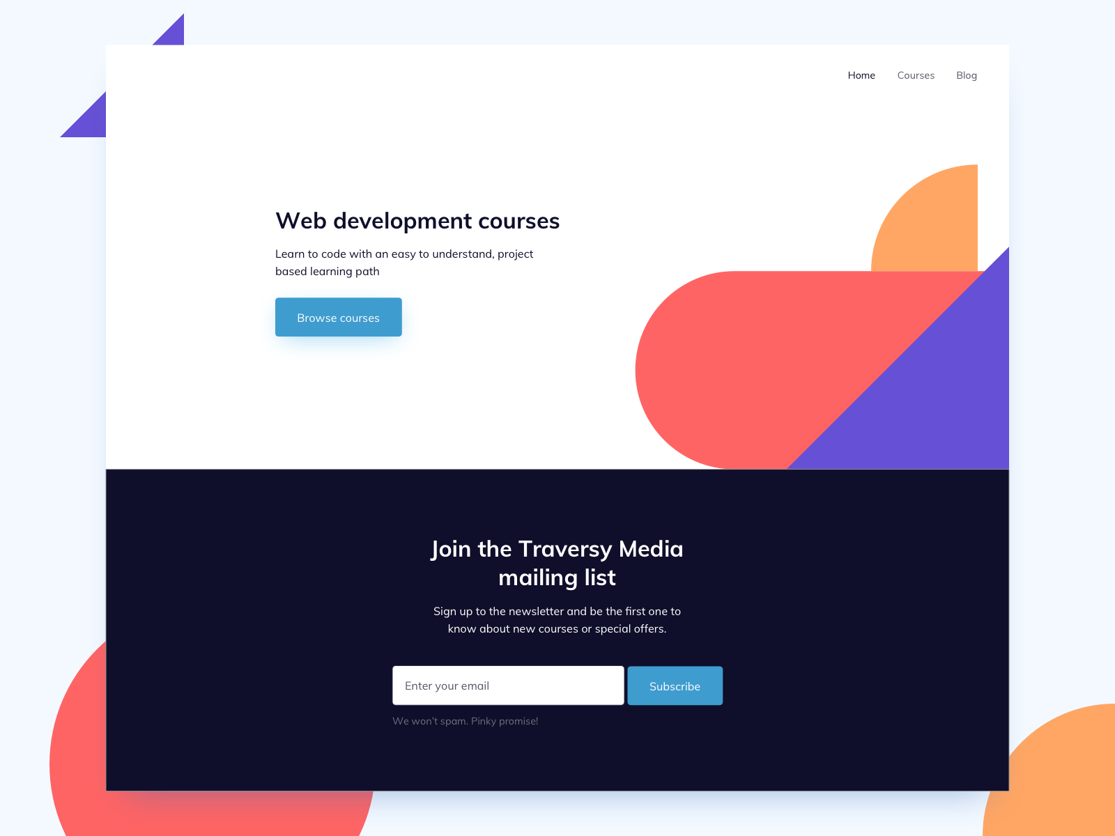 landing page subscribe website