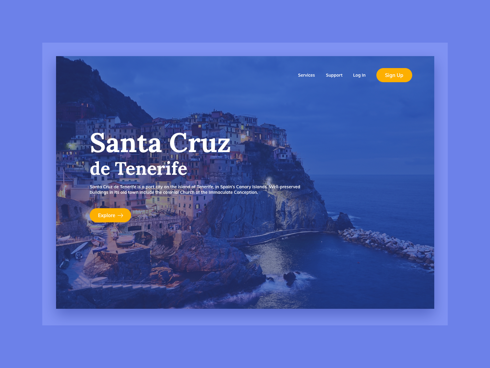 tourism landing page