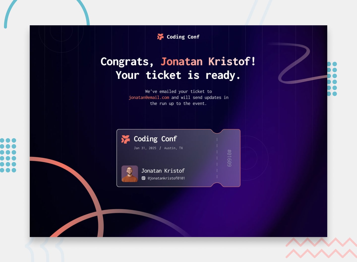 conference ticket generator